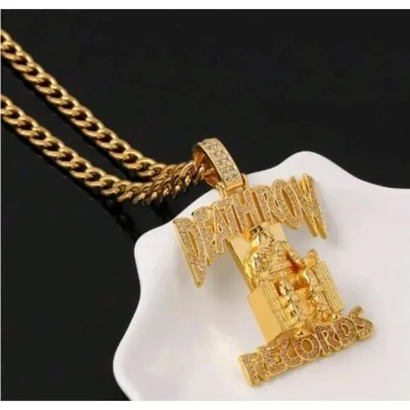 Death Row Records (Chain)-(Gold)-(New)-(Zirconia)-$35.00 - Picture 5 of 6